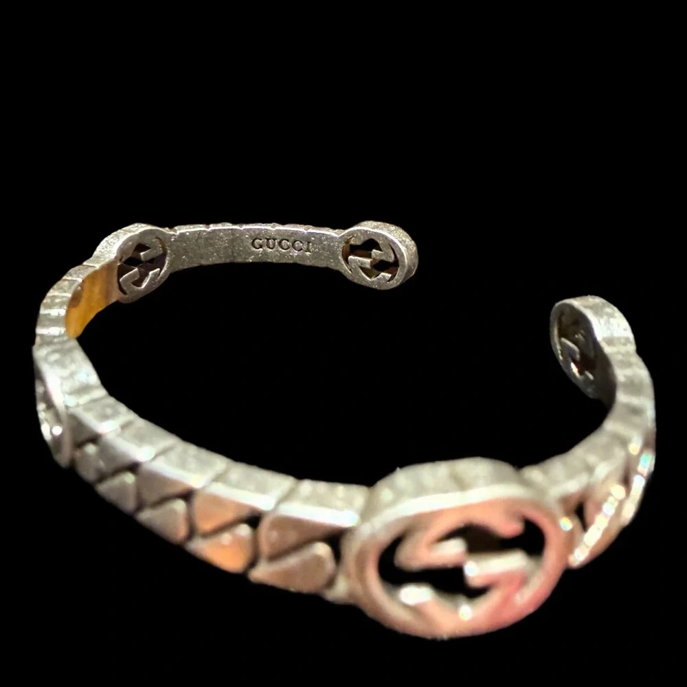 Gucci Silver-tone Double G Horsebit Cuff Bracelet - Picture 4 of 6